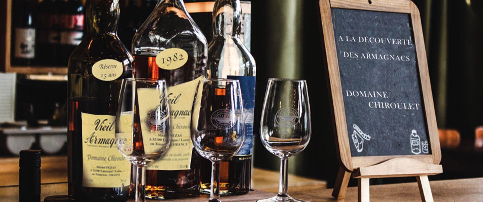 Armagnacs de la finca Chiroulet Le Nez dans le Verre
